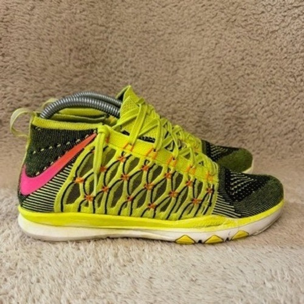 Nike Train Ultrafast Flyknit Mens 7 Volt Neon Pink Training Shoes 843694-999